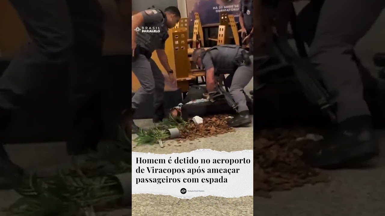 Homem é detido em aeroporto após ameaçar passageiros com uma espada