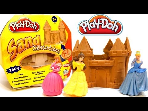 toys - I built a castle with Play Doh Sand Sensations for my Disney Princess. Then the prince appeared and dance with Cinderella the whole night. Hope you like my p...