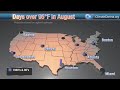 Nationwide: August Days over 95 Degrees