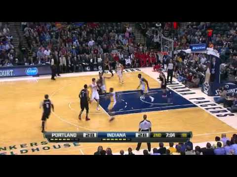 Meyers Leonard with alley-oop dunk on Pacers