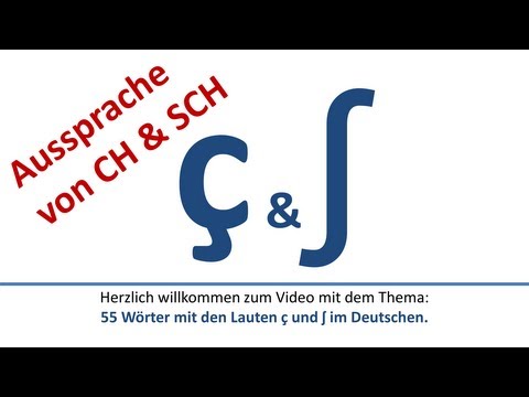 sch - Dieses Video zeigt dir 55 deutsche Beispielwörter mit den Lauten ç und ʃ. Diese Laute können im Deutschen mit s, ch, sch oder g geschrieben werden. Das Video...