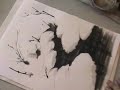 Snow Field Sumie Drawing