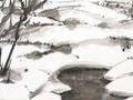 Snow Field Sumie Drawing
