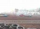 Car flips at DEMOLITION DERBY camera man almost killed