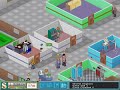 i wanted to try something, the first level of theme hospital on hard. but i also limited myself to one doctor, one nurse and one receptionist. i also only built things as they were required. that might really make things easier, i'm not sure. i first thought i could do without any of the 
