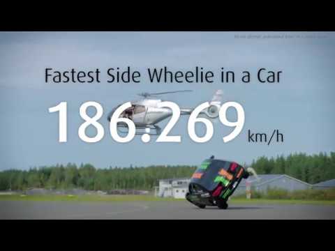 The fastest side wheelie in a car: Watch the Guinness World Record Fastest side wheelie in a car!