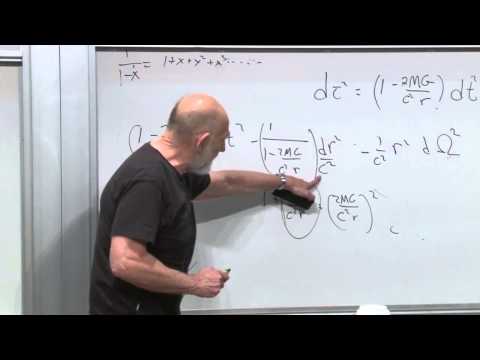 General Relativity - October 22, 2012 - Leonard Susskind derives the spacetime metric for a gravitational field, and introduces the relativistic mathematics that describe a black...
