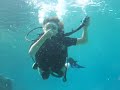 Louise learning to dive at Greenbay