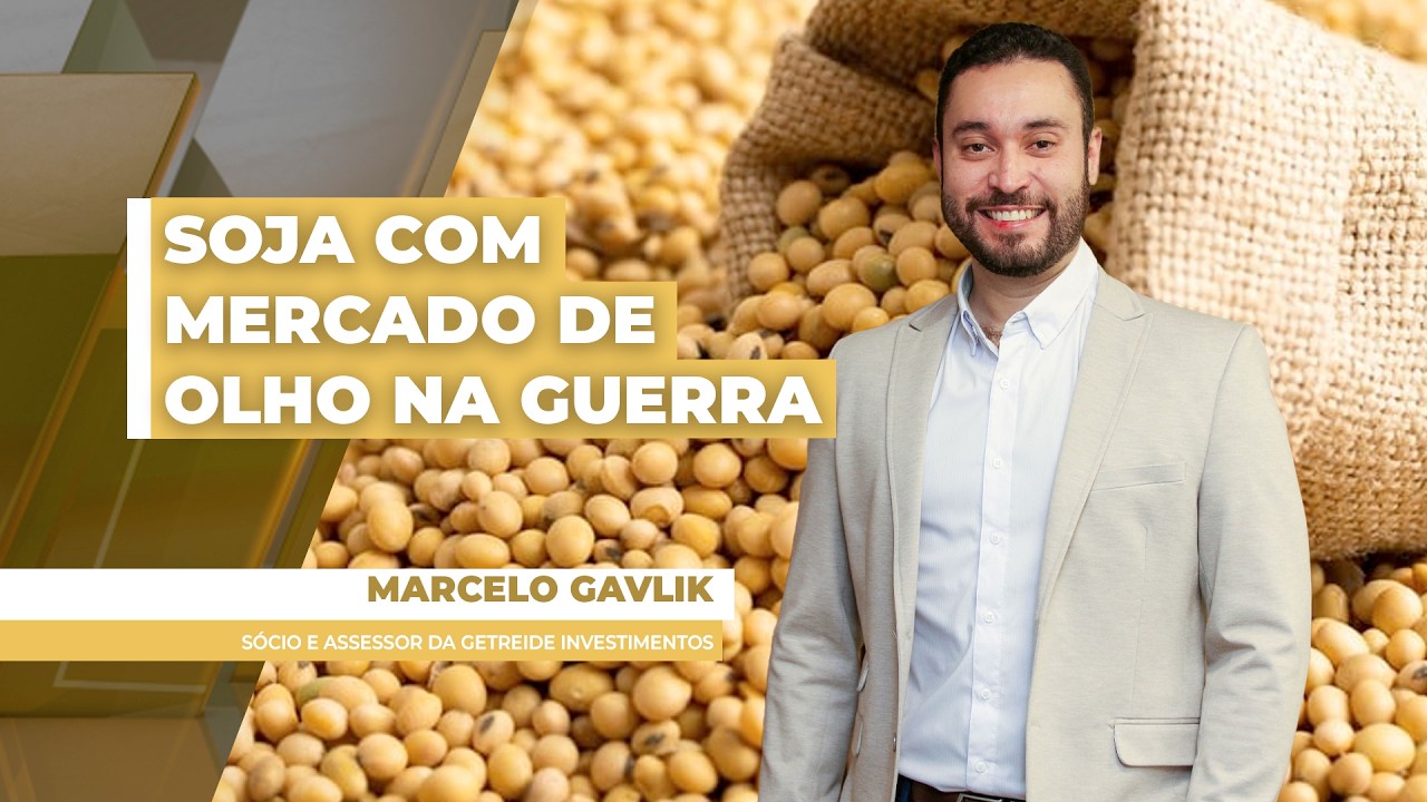 Soja segue operando entre US$ 11,60 e US$ 11,80 em Chicago, com mercado de olho na guerra no...