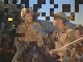 The version of that song is the one by Davy Crockett himself, the Disney movie actor Fess Parker.  In this version of the song, Fess Parker tells how Davy served in Congress to try to fight for the rights of Indians in America. 

Fess Elisha Parker Jr. (born August 16, 1924) is an American film and television actor best known for his 1950s portrayals of Davy Crockett for Walt Disney.
Lyrics:
Born on a mountain top in Tennessee,
Greenest state in the land of the free,
Raised in the woods so he knew ev'ry tree,
Kilt him a b'ar when he was only three.
Davy, Davy Crockett, king of the wild frontier!

Fought single-handed through the Injun War
Till the Creeks was whipped an' peace was in store,
An' while he was handlin' this risky chore,
Made hisself a legend forevermore.
Davy, Davy Crockett, king of the wild frontier!

He give his word an' he give his hand
That his Injun friends could keep their land,
An' the rest of his life he took the stand
That justice was due every redskin band.
Davy, Davy Crockett, king of the wild frontier!

He went off to Congress an' served a spell,
Fixin' up the gover'ment an' laws as well,
Took over Washin'ton so we heered tell,
An' patched up the crack in the Liberty Bell.
Davy, Davy Crockett, king of the wild frontier!

When he come home his politickin' done,
The western march had just begun,
So he packed his gear an' his trusty gun,
An' lit out grinnin' to follow the sun.
Davy, Davy Crockett, king of the wild frontier!

His land is biggest an' his land is best,
From grassy plains to the mountain crest.
He's ahead of us all meetin' the test,
Followin' his legend into the West.
Davy, Davy Crockett, king of the wild frontier!
Davy, Davy Crockett, king of the wild frontier!
King of the wild frontier!