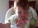 Baby meets raspberries