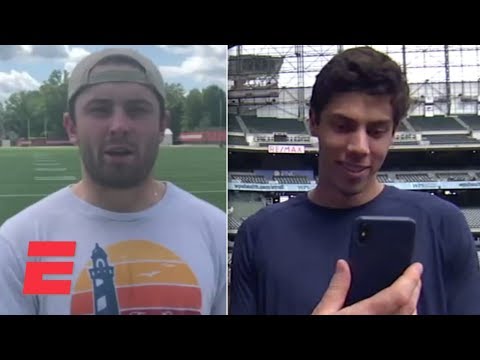 Video: Baker Mayfield asks Christian Yelich about the Body Issue | MLB on ESPN