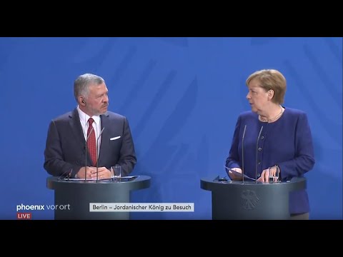 Kanzlerin Merkel & der jordanische König Abdullah z ...