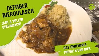Bierfleisch mit Zwiebeln und Sauerkraut Bierfleisch mit Zwiebeln und Sauerkraut