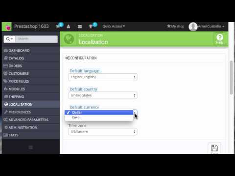 how to set default currency in prestashop