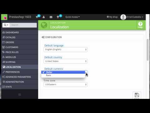 how to set default language in prestashop