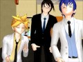 MMD Everybody - Len, Kaito, Kiyoteru (7 cup motion)