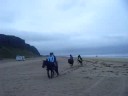 cooling the horses before one last canter on the beach