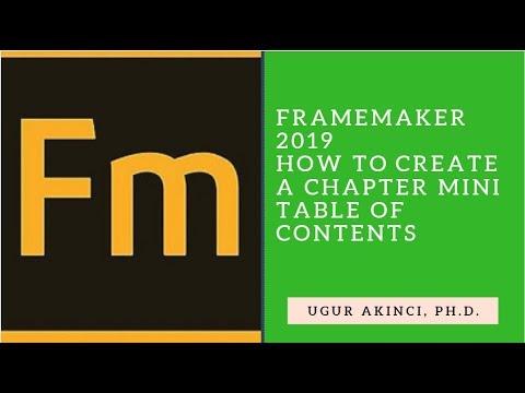 FrameMaker 2019 - How to Create a Chapter Mini TOC