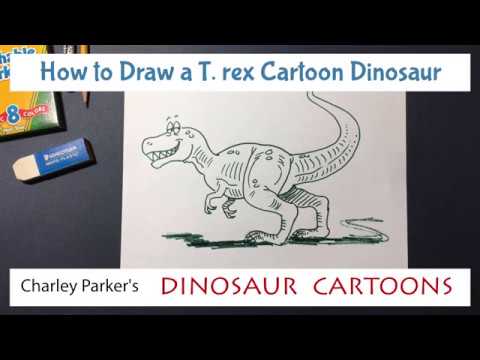 video-linktoworks-How to Draw a T.rex Cartoon Dinosaur