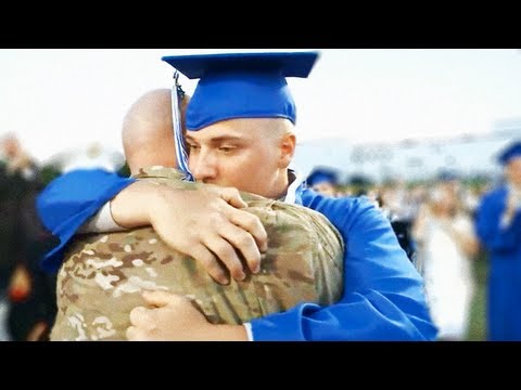 Military Dad Surprises Son At High School Graduation