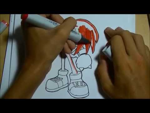 how to draw knuckles the echidna step by step