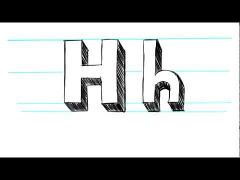 how to draw a lowercase h in 3d
