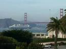 Queen Mary 2 Passing under the Golden Gate Bridge