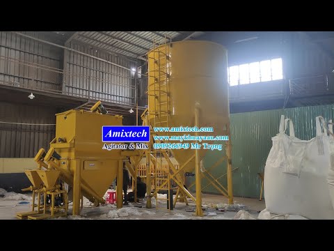 Hệ thống máy trộn xi măng kèm silo cấp liệu 30 tấn