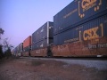 CSX 7853-5486-5303-7607 rumbles through Ardmore, AL late in the evening. This was a super long train, thought it was never going to get through.