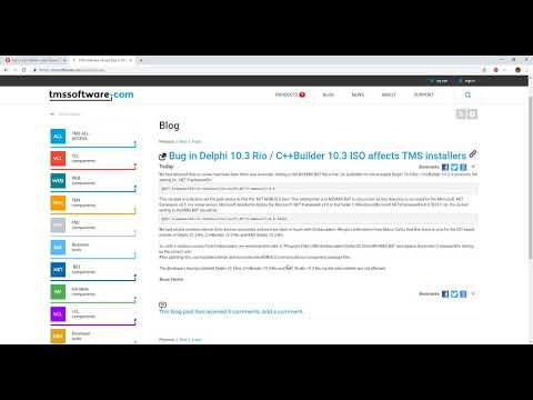 Delphi 10.3 Rio support for TMS Components