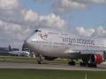 Virgin Atlantic Airways Boeing 747-400 G-VAST Take off from MAN 26.04.09, Including Banking right.
