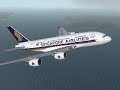 X-Plane A380 take-off from Singapore Changi Intl