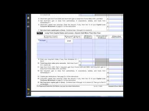 how to fill schedule d'form 1040