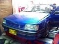Mi Renault 21 RX 1987 2.0 12V Turbo marca 240 Hps a la rueda. El Wastegate no funciona bien y toca soltar a 5500 Rpms. Inyección programable MegaSquirt. Intercooler. Aramado por JKK Mecánica. Bogotá, Colombia. Dinamometro de Claudio Rozo.