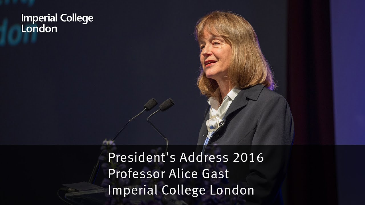Professor Alice P. Gast delivers her second annual address 'What do we mean by excellence?'' on 17 March 2016.