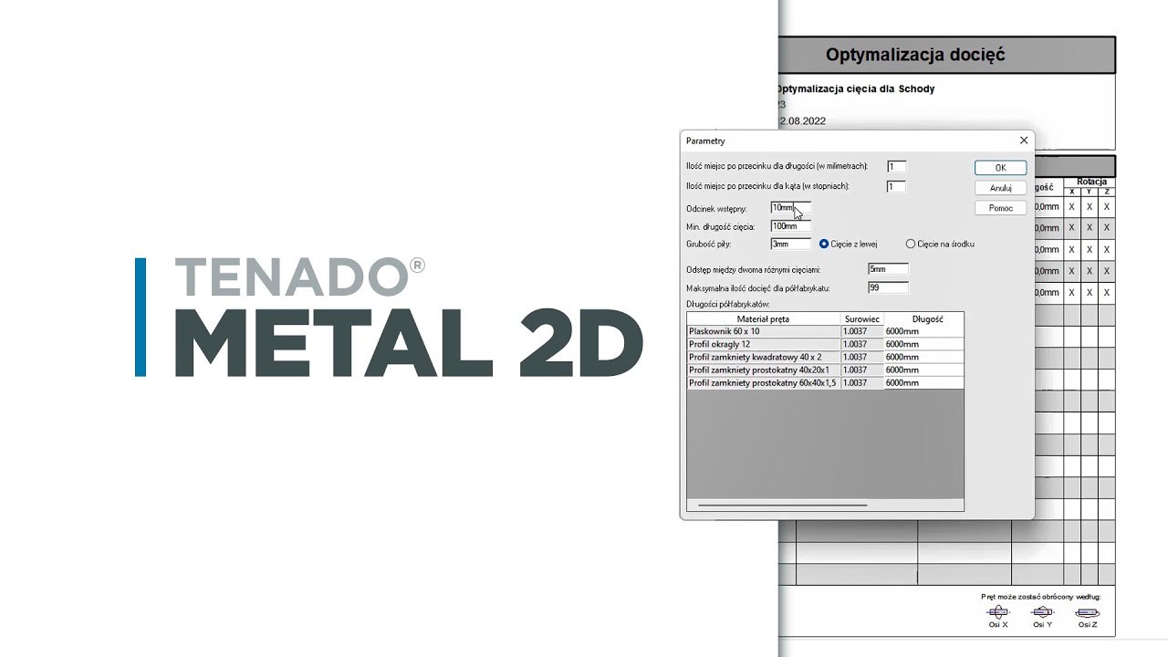 TENADO METAL 2D | Analiza & optymalizacja cięć