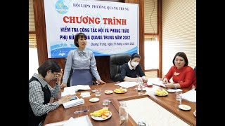 Tỉnh hội phụ nữ kiểm tra công tác hội và phong trào phụ nữ phường Quang Trung