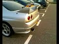 Nissan Skyline R33 GTR V-SPEC revving on the parkinglot.