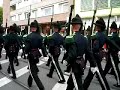 the rifle drill platoon from the king's guard of norway marching past in basle before their evening performance at the tattoo.

(basel tattoo 2008)