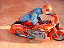 vintage toys collectors from all the world here is a great and rare item... from the 60�s a tin battery operated fire dept. m vintage toys collectors from all the world here is a great and rare item... from the 60�s a tin battery operated fire dept. motorcycle, this motorcycle is from the same collection of the atom motorcycle (expert motor cyclist), police rider and world champion motorcycle, made in japan by masudaya toys (modern toys t.m),