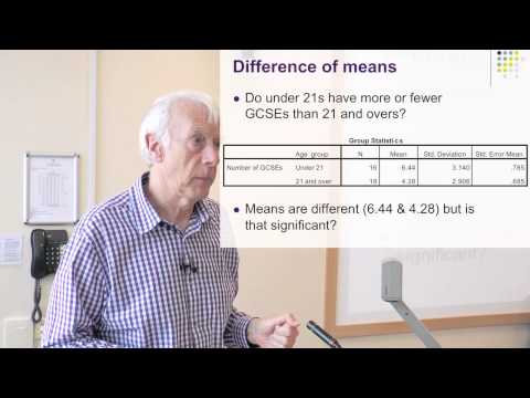 how to compare two means in t test