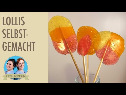 Lollis selbermachen aus Fruchtbonbons