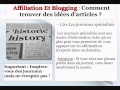 Faire De L affiliation Avec Un Blog : Comment Trouver Des Idées D articles ?