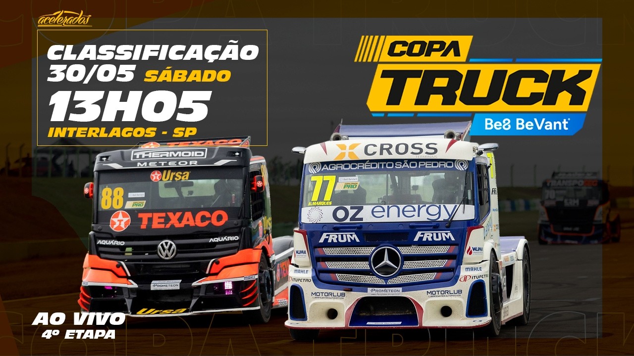 COPA TRUCK AO VIVO E COM IMAGENS - Classificação - INTERLAGOS/SP - Sábado (30/05) - 13h05