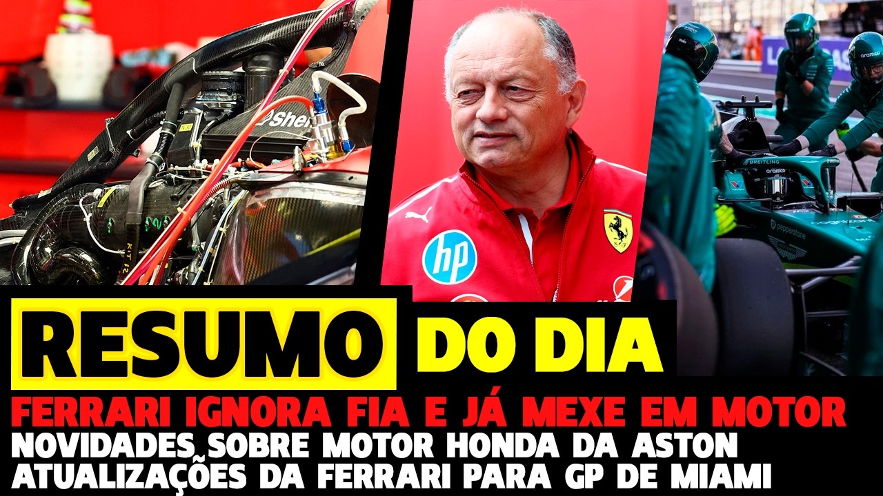 🚨FERRARI IGNORA FIA E JÁ MEXE EM MOTOR SEM ADUO E MAIS SOBRE MOTOR HONDA | FÓRMULA 1 | GP EM CASA
