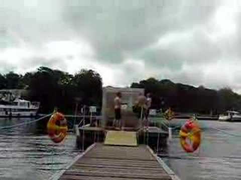 Three lads using the Weather Cube, ...