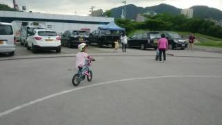 She loves cycling very much now!!