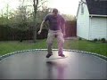skateboard trick on the trampoline.Kickflip 360 flip, and more. First session of the summer the best is still to come.