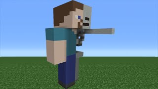 Minecraft Tutorial: How To Make an Anatomy Steve Statue (Skeleton Steve)